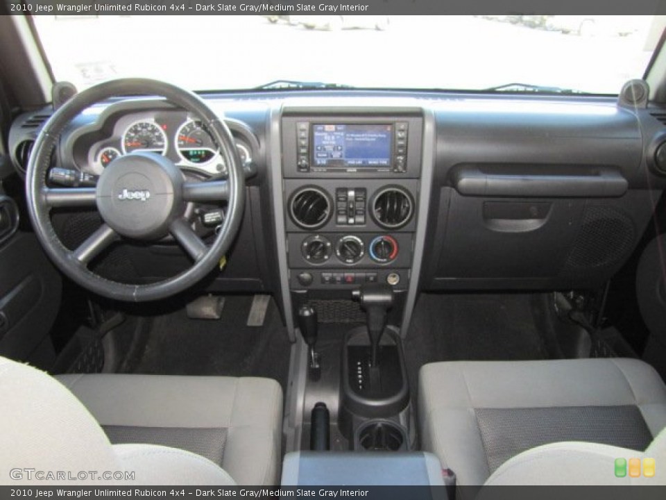 Dark Slate Gray/Medium Slate Gray Interior Dashboard for the 2010 Jeep Wrangler Unlimited Rubicon 4x4 #77816084