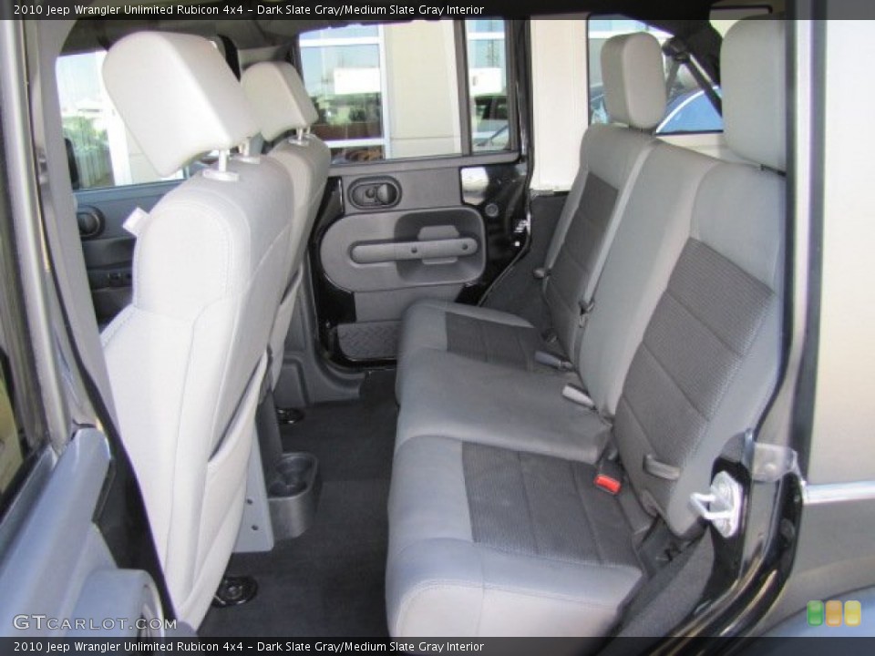 Dark Slate Gray/Medium Slate Gray Interior Rear Seat for the 2010 Jeep Wrangler Unlimited Rubicon 4x4 #77816096
