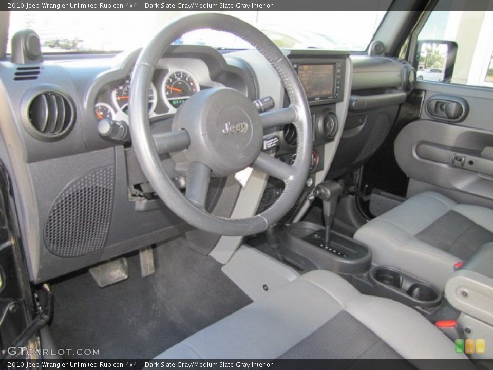 Dark Slate Gray/Medium Slate Gray Interior Prime Interior for the 2010 Jeep Wrangler Unlimited Rubicon 4x4 #77816180