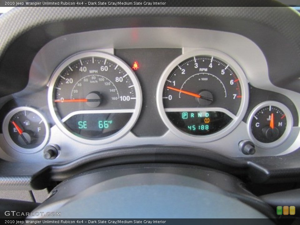 Dark Slate Gray/Medium Slate Gray Interior Gauges for the 2010 Jeep Wrangler Unlimited Rubicon 4x4 #77816204