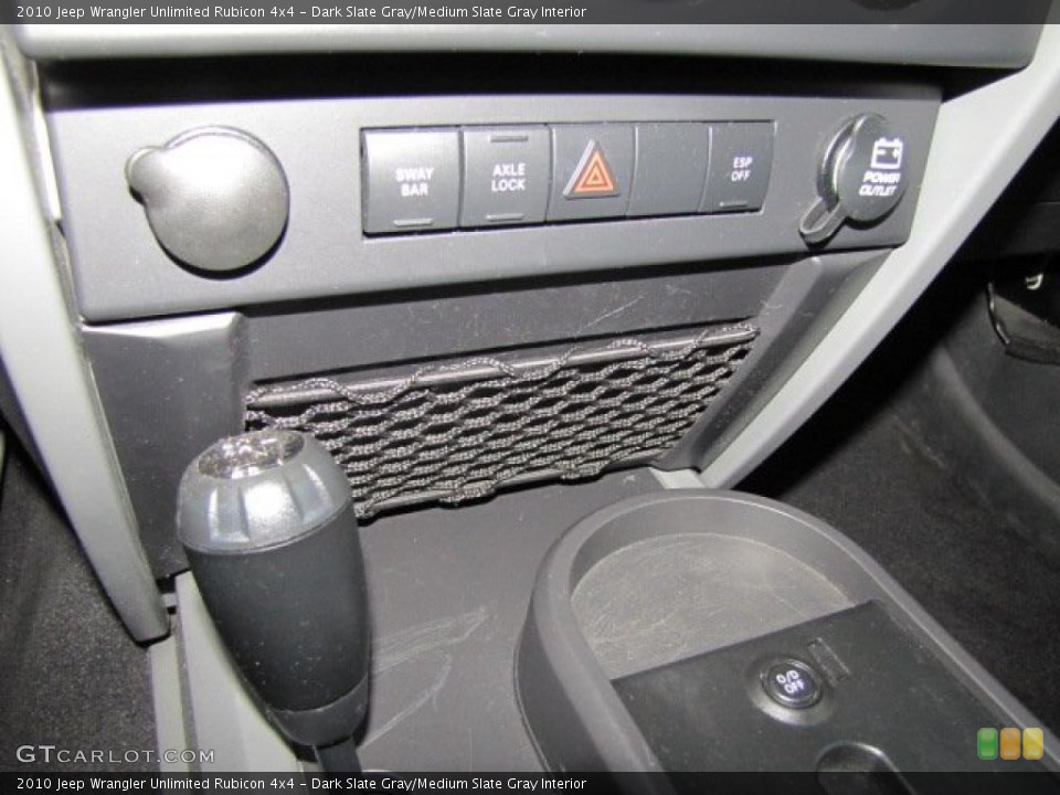 Dark Slate Gray/Medium Slate Gray Interior Controls for the 2010 Jeep Wrangler Unlimited Rubicon 4x4 #77816243
