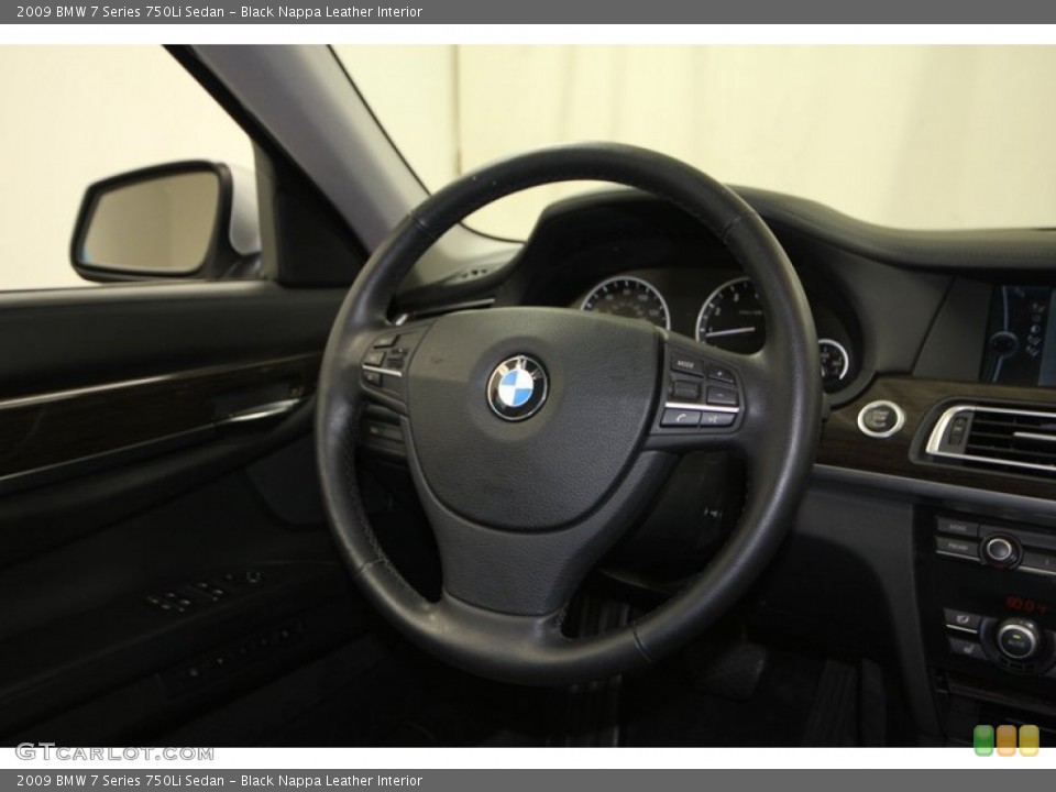 Black Nappa Leather Interior Steering Wheel for the 2009 BMW 7 Series 750Li Sedan #77816762