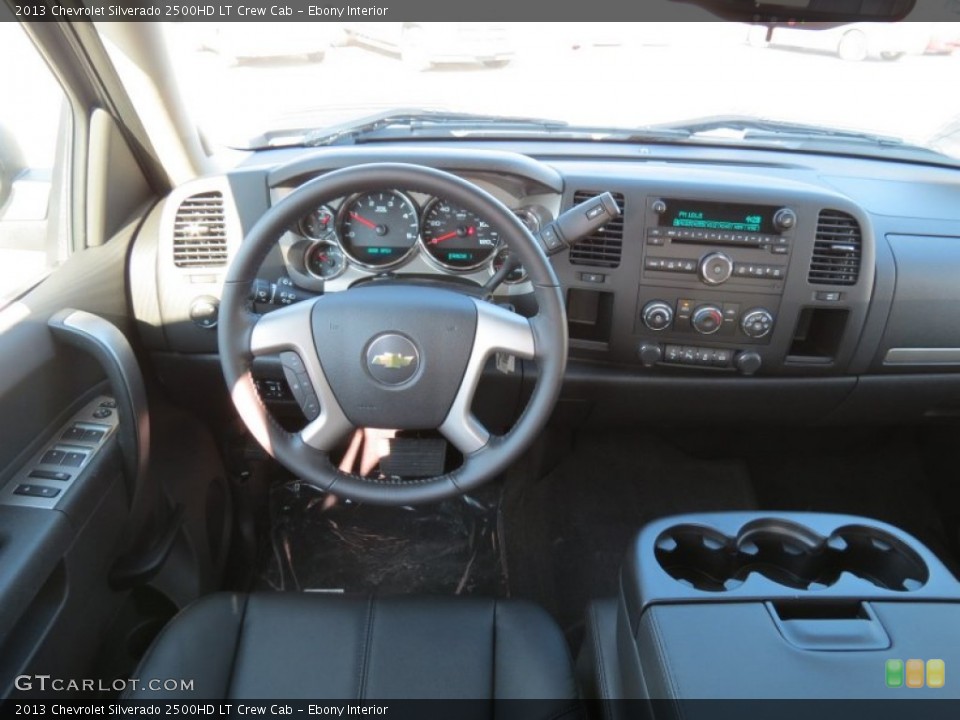 Ebony Interior Dashboard for the 2013 Chevrolet Silverado 2500HD LT Crew Cab #77818406
