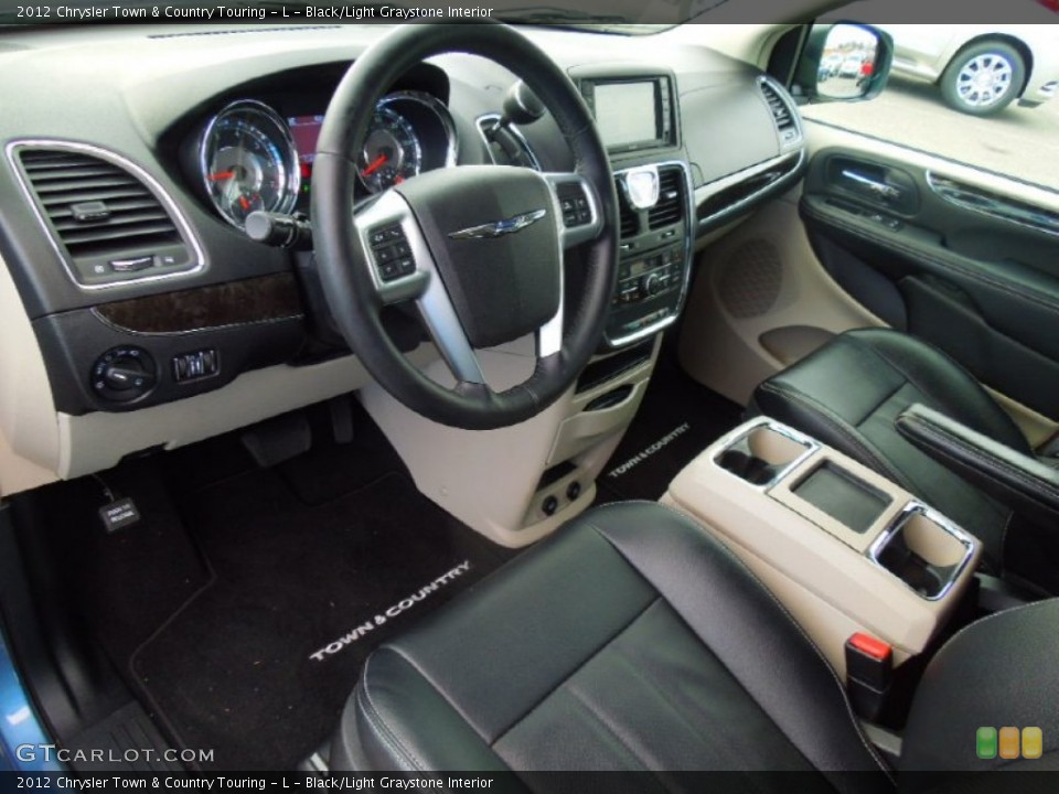 Black/Light Graystone 2012 Chrysler Town & Country Interiors