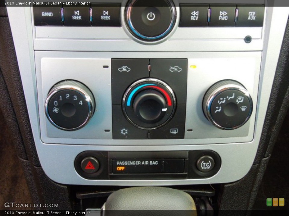 Ebony Interior Controls for the 2010 Chevrolet Malibu LT Sedan #77818709