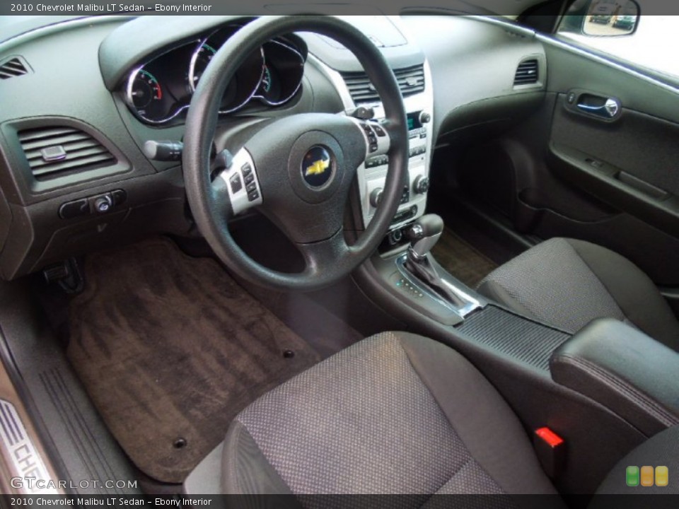 Ebony Interior Prime Interior for the 2010 Chevrolet Malibu LT Sedan #77818742