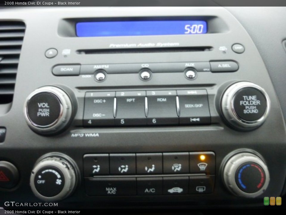Black Interior Controls for the 2008 Honda Civic EX Coupe #77825776