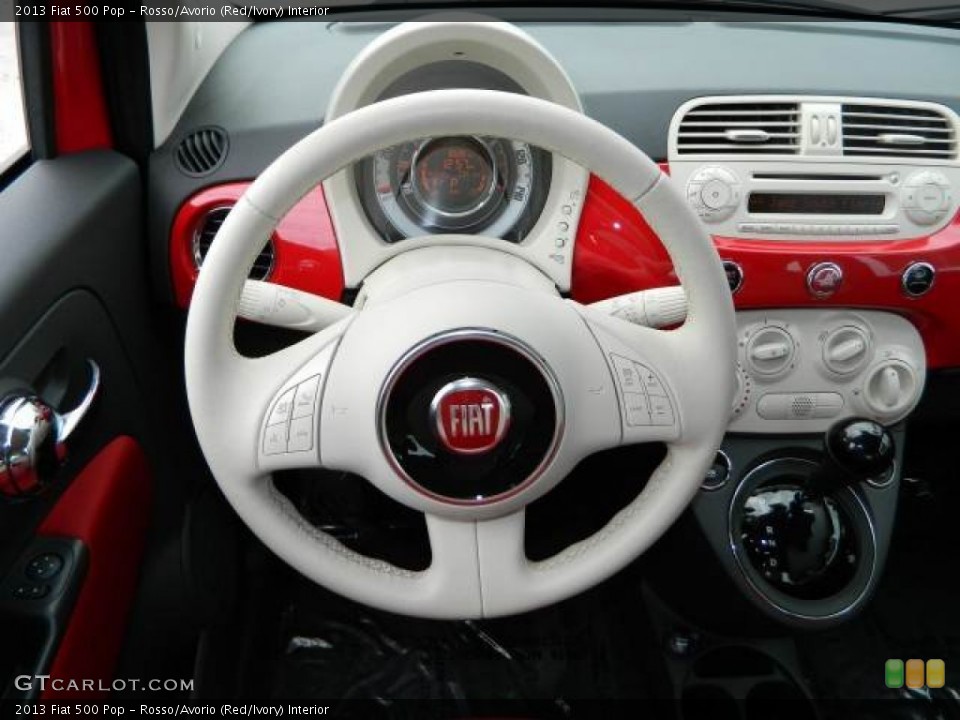 Rosso/Avorio (Red/Ivory) Interior Steering Wheel for the 2013 Fiat 500 Pop #77826100