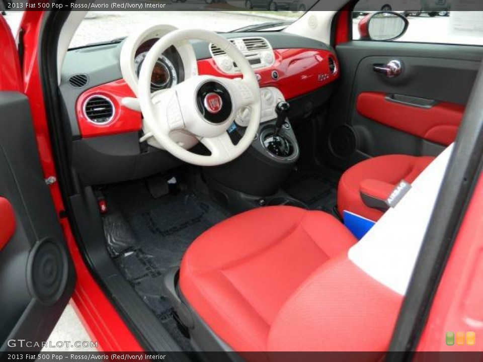 Rosso/Avorio (Red/Ivory) Interior Photo for the 2013 Fiat 500 Pop #77826156