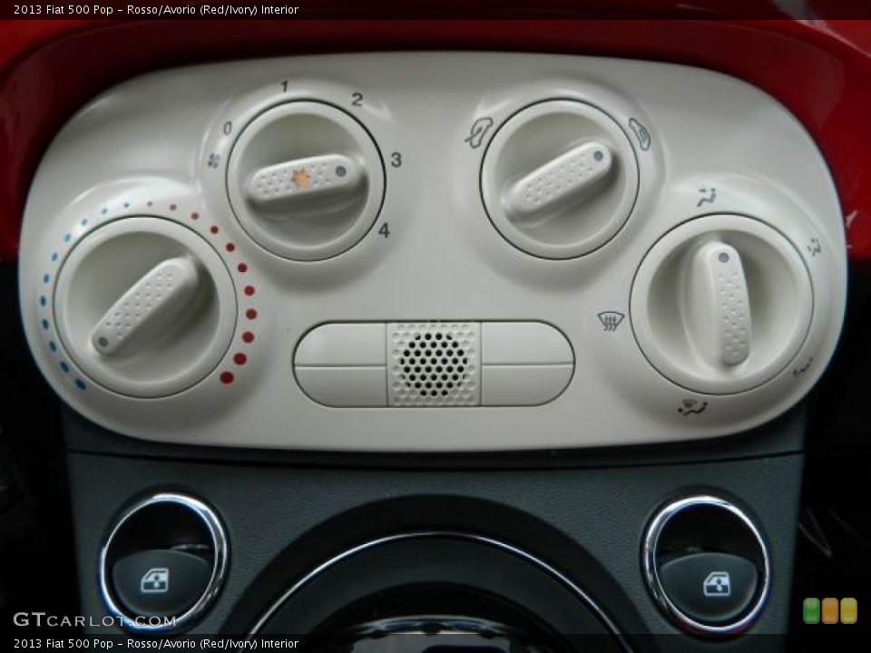 Rosso/Avorio (Red/Ivory) Interior Controls for the 2013 Fiat 500 Pop #77826216