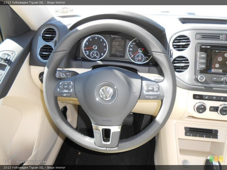 Beige Interior Steering Wheel for the 2013 Volkswagen Tiguan SEL #77826933
