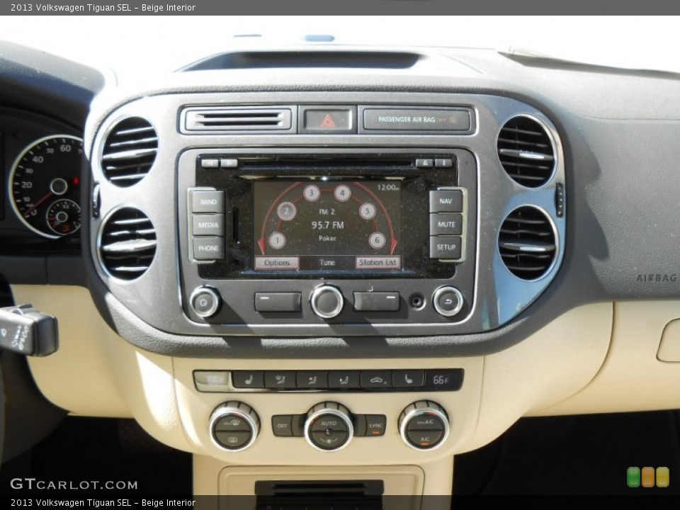 Beige Interior Controls for the 2013 Volkswagen Tiguan SEL #77826965