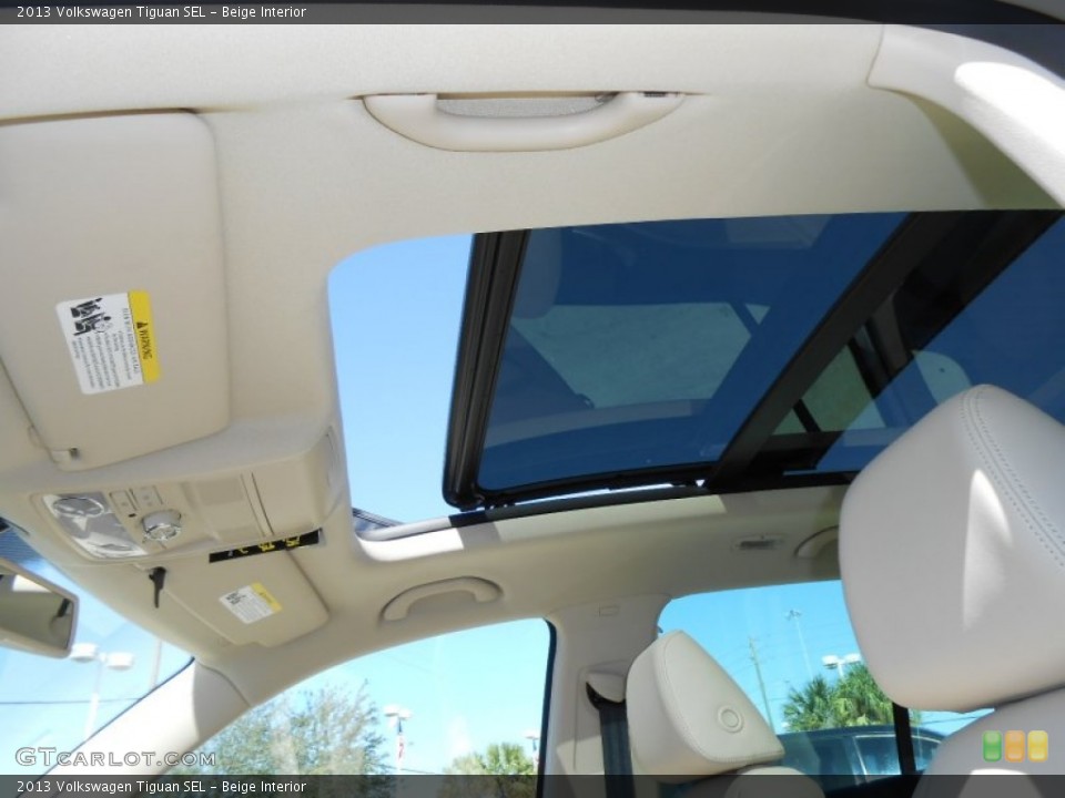 Beige Interior Sunroof for the 2013 Volkswagen Tiguan SEL #77827140