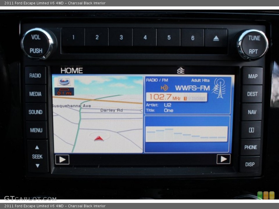 Charcoal Black Interior Navigation for the 2011 Ford Escape Limited V6 4WD #77830791