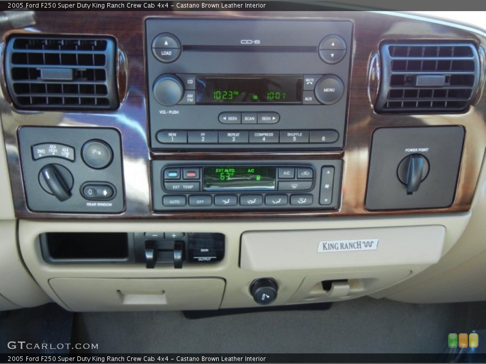 Castano Brown Leather Interior Controls for the 2005 Ford F250 Super Duty King Ranch Crew Cab 4x4 #77832168