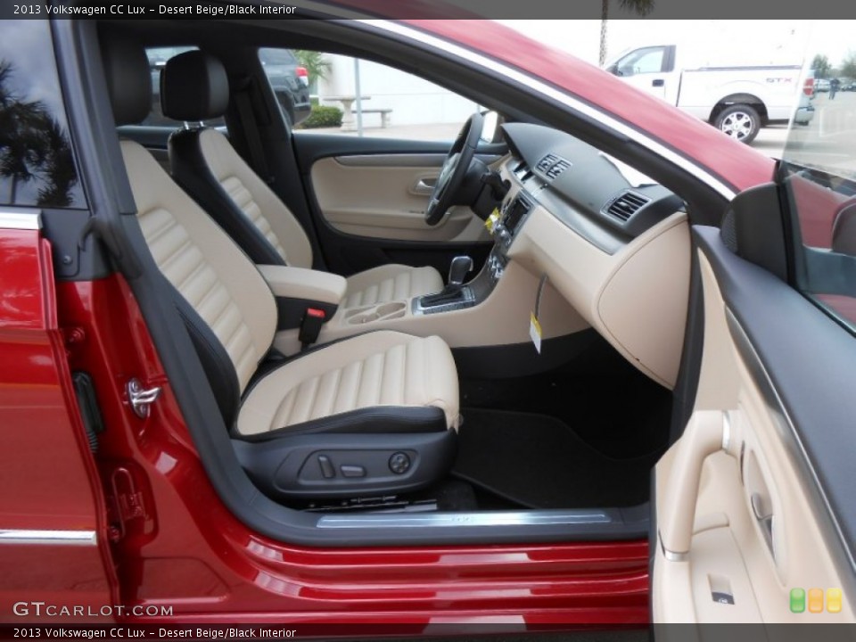 Desert Beige/Black Interior Front Seat for the 2013 Volkswagen CC Lux #77832624