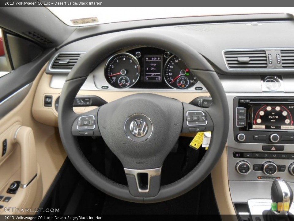 Desert Beige/Black Interior Steering Wheel for the 2013 Volkswagen CC Lux #77832693
