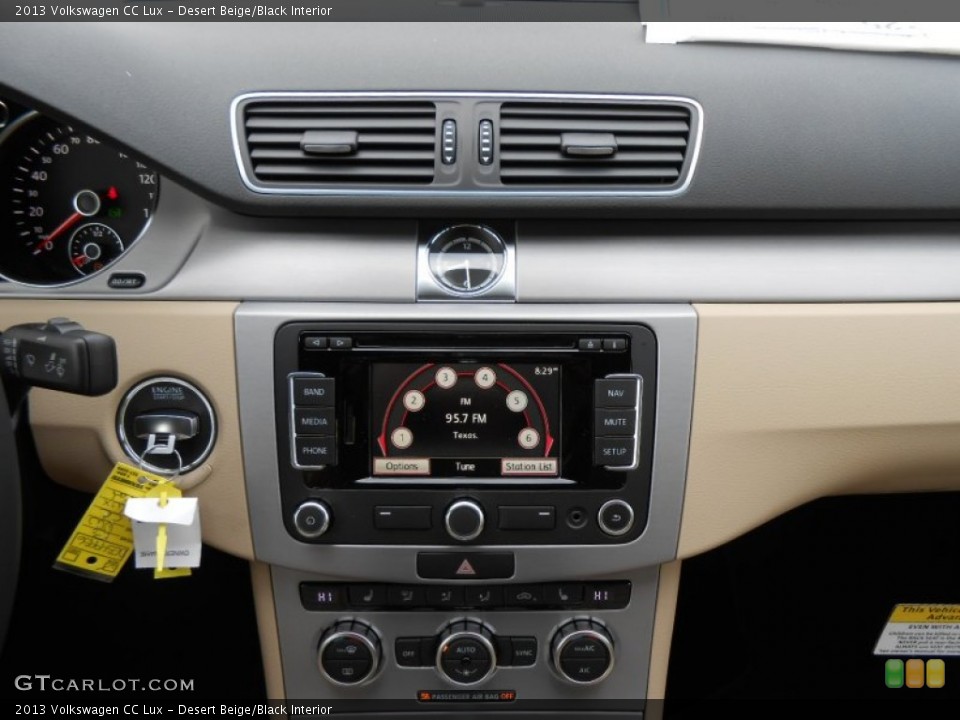 Desert Beige/Black Interior Controls for the 2013 Volkswagen CC Lux #77832714