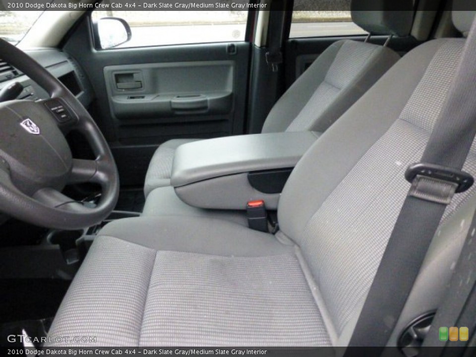 Dark Slate Gray/Medium Slate Gray Interior Front Seat for the 2010 Dodge Dakota Big Horn Crew Cab 4x4 #77833810