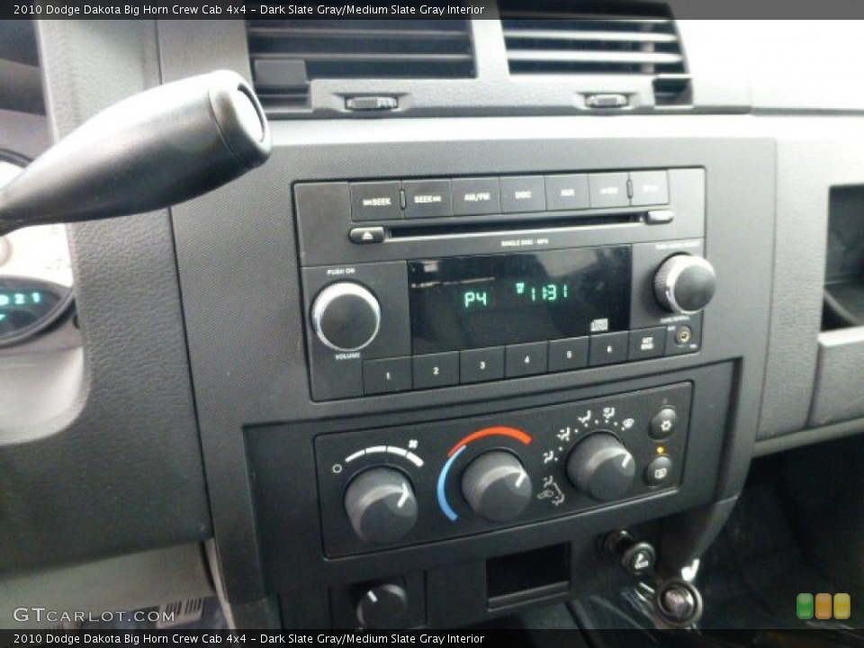 Dark Slate Gray/Medium Slate Gray Interior Controls for the 2010 Dodge Dakota Big Horn Crew Cab 4x4 #77833969
