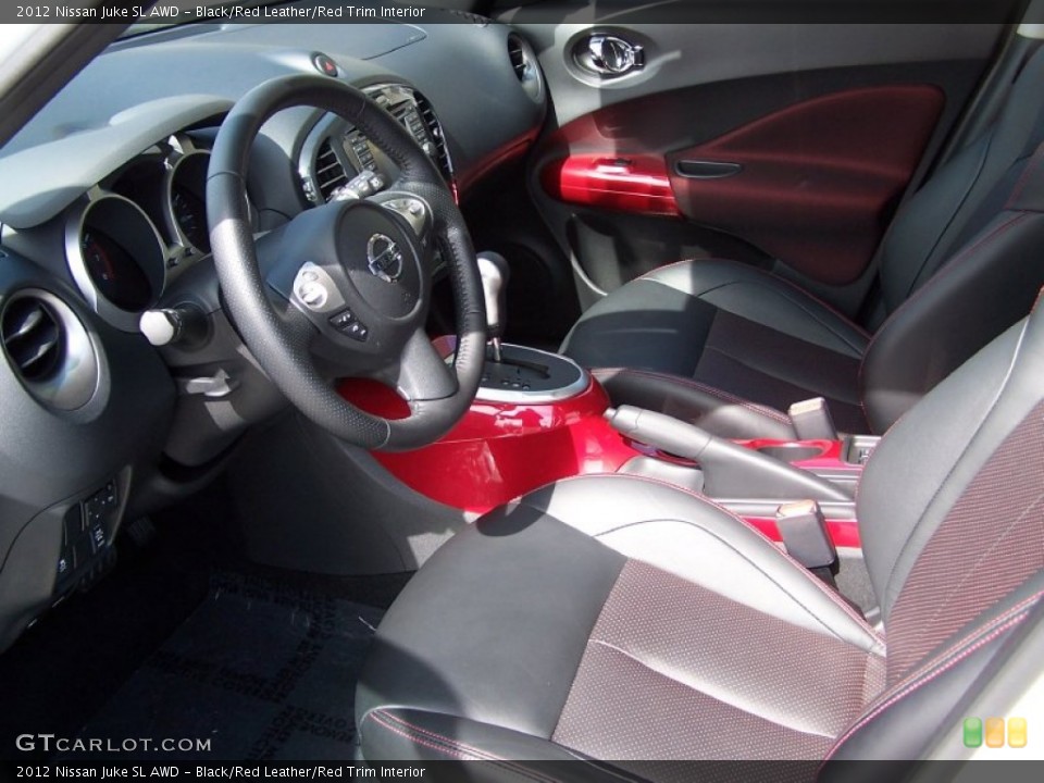 Black/Red Leather/Red Trim Interior Prime Interior for the 2012 Nissan Juke SL AWD #77837703