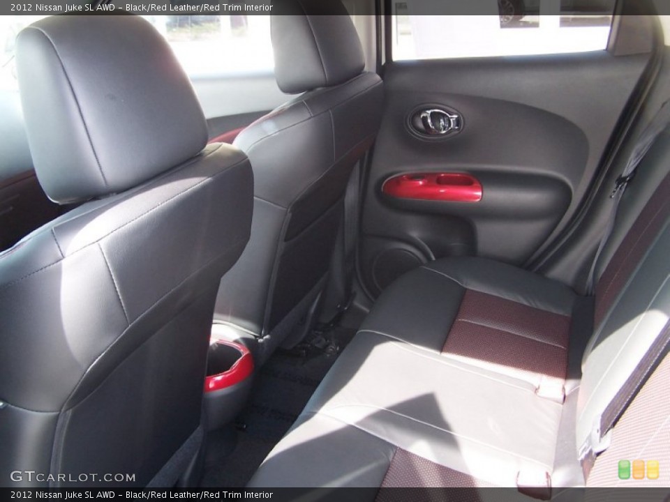 Black/Red Leather/Red Trim Interior Rear Seat for the 2012 Nissan Juke SL AWD #77837733