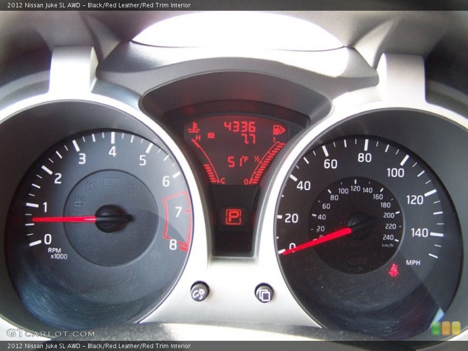 Black/Red Leather/Red Trim Interior Gauges for the 2012 Nissan Juke SL AWD #77837802