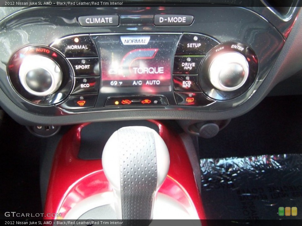 Black/Red Leather/Red Trim Interior Controls for the 2012 Nissan Juke SL AWD #77837844