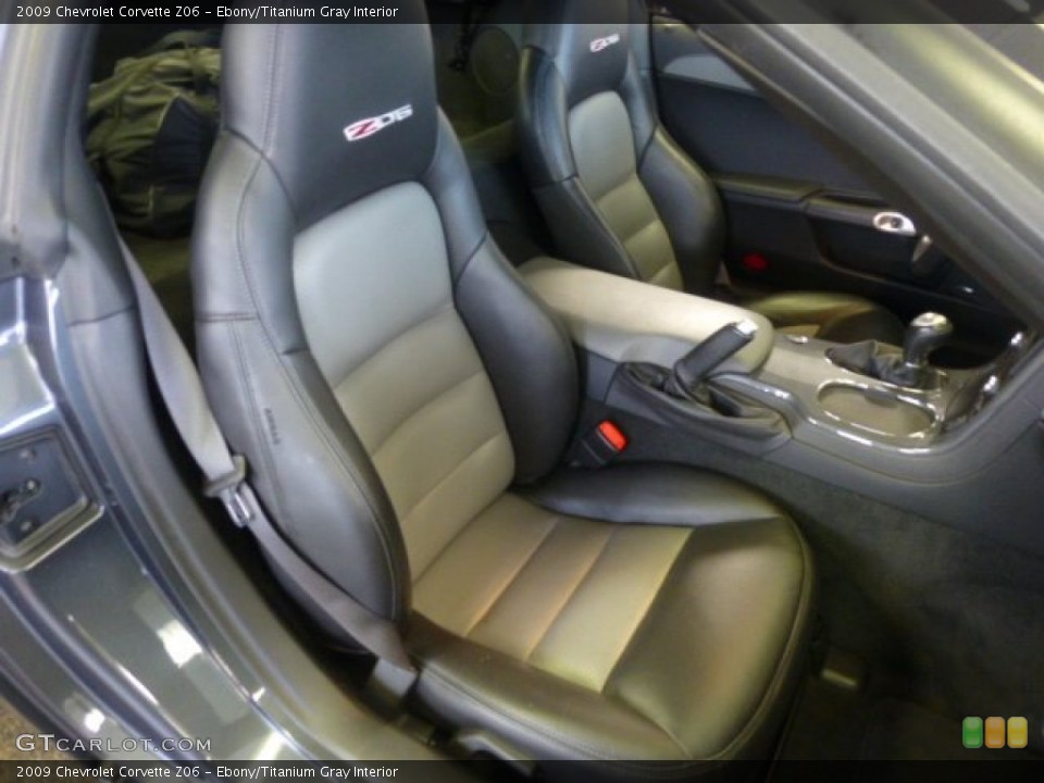 Ebony/Titanium Gray Interior Front Seat for the 2009 Chevrolet Corvette Z06 #77837946