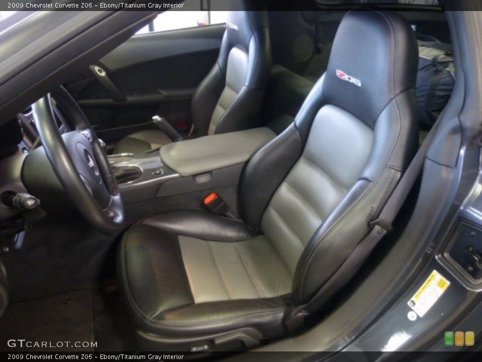 Ebony/Titanium Gray Interior Front Seat for the 2009 Chevrolet Corvette Z06 #77837988