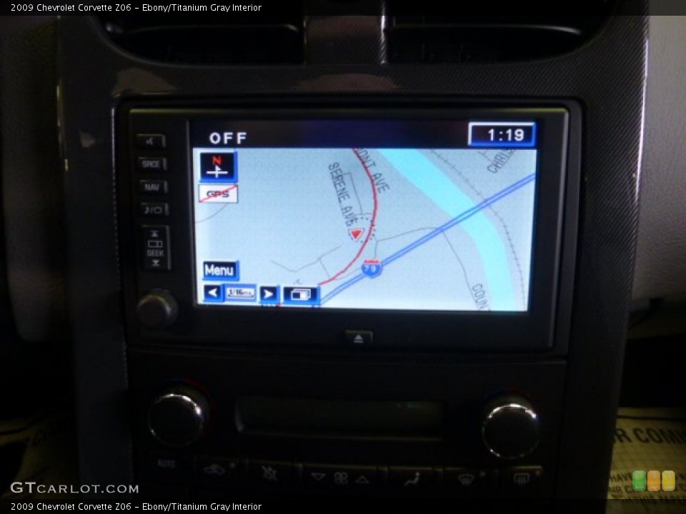 Ebony/Titanium Gray Interior Navigation for the 2009 Chevrolet Corvette Z06 #77838090