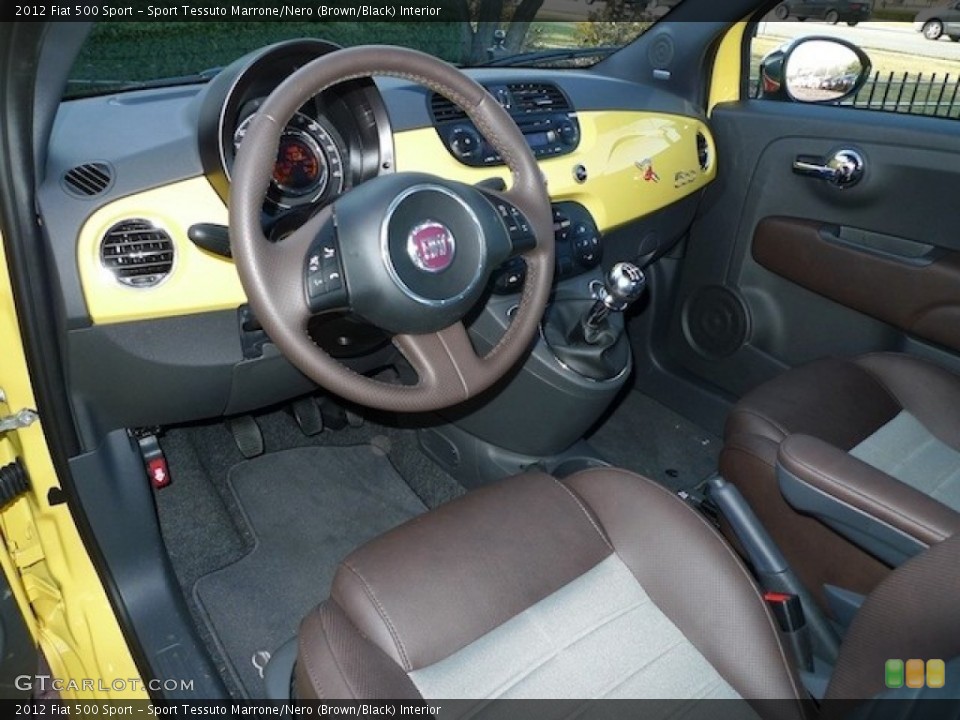 Sport Tessuto Marrone/Nero (Brown/Black) Interior Photo for the 2012 Fiat 500 Sport #77839020