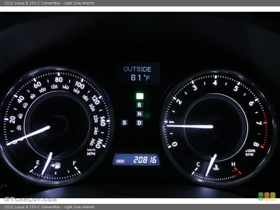 Light Gray Interior Gauges for the 2012 Lexus IS 250 C Convertible #77839479