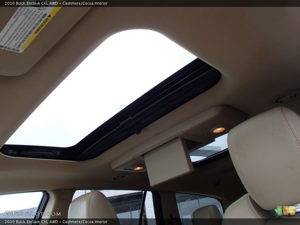 Cashmere/Cocoa Interior Sunroof for the 2010 Buick Enclave CXL AWD #77840157