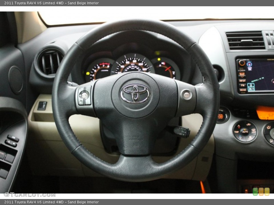Sand Beige Interior Steering Wheel for the 2011 Toyota RAV4 V6 Limited 4WD #77840424