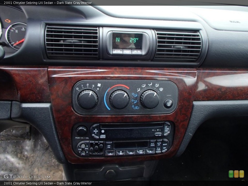 Dark Slate Gray Interior Controls for the 2001 Chrysler Sebring LXi Sedan #77841363