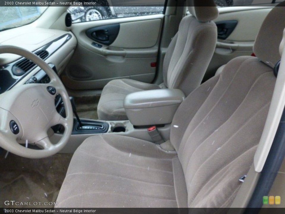 Neutral Beige Interior Front Seat for the 2003 Chevrolet Malibu Sedan #77846810