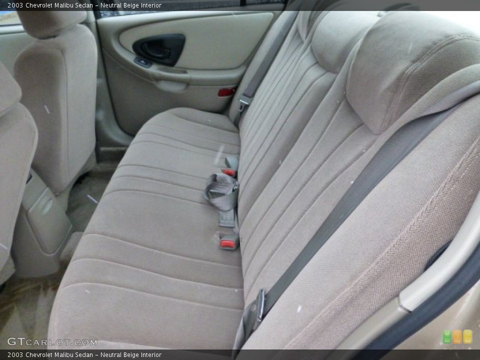 Neutral Beige Interior Rear Seat for the 2003 Chevrolet Malibu Sedan #77846835