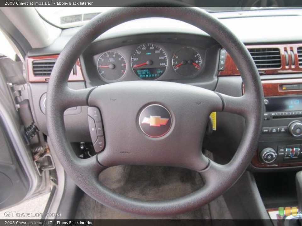 Ebony Black Interior Steering Wheel for the 2008 Chevrolet Impala LT #77848566