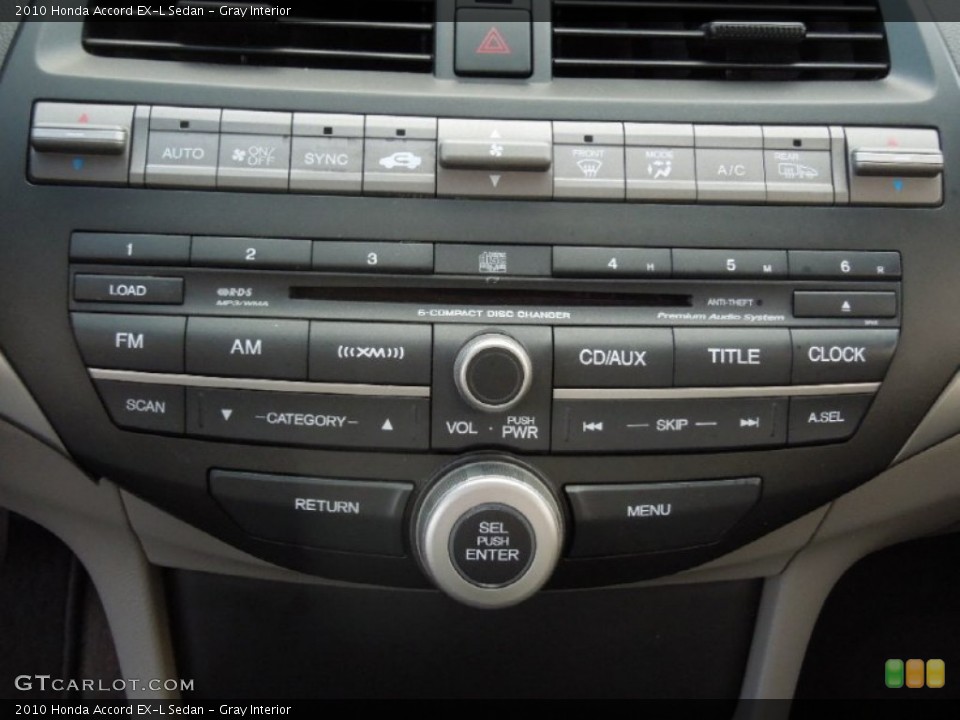 Gray Interior Controls for the 2010 Honda Accord EX-L Sedan #77849730