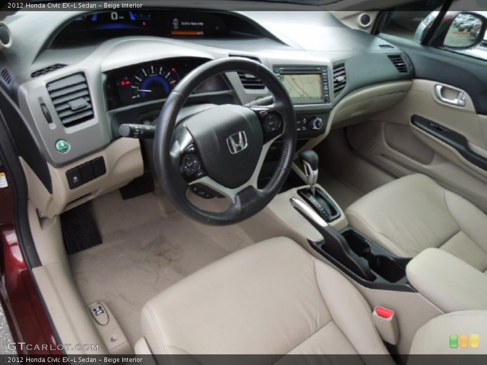 Beige Interior Prime Interior for the 2012 Honda Civic EX-L Sedan #77851746