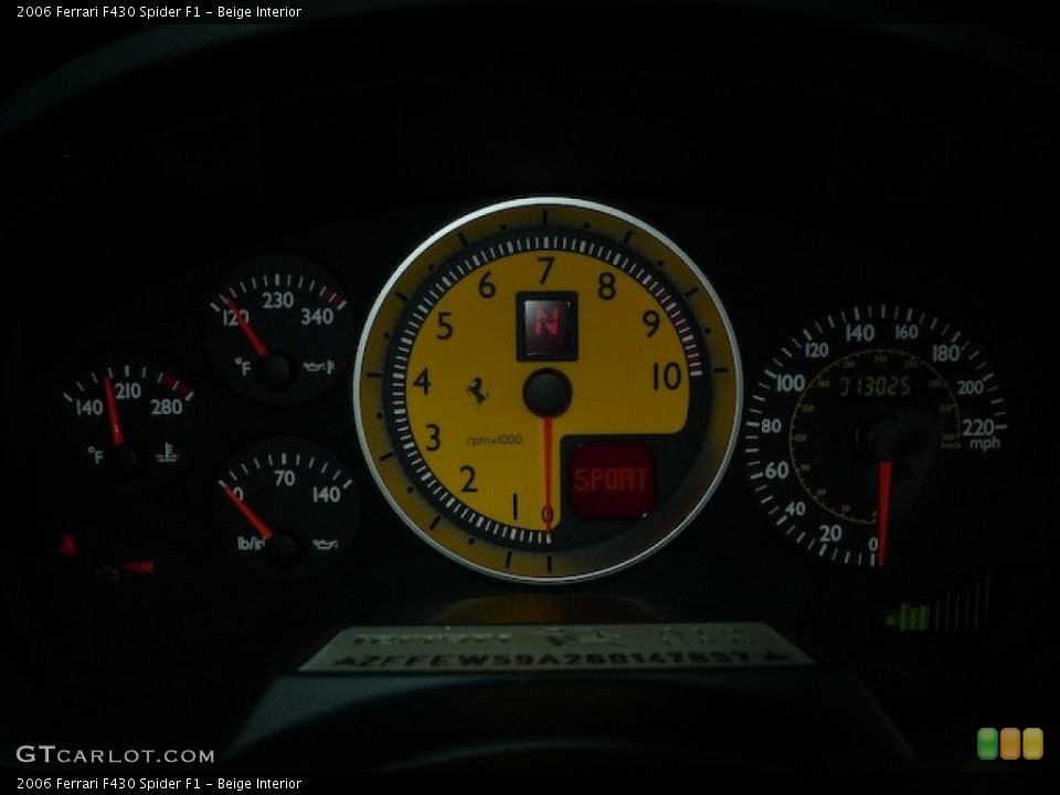 Beige Interior Gauges for the 2006 Ferrari F430 Spider F1 #77852563