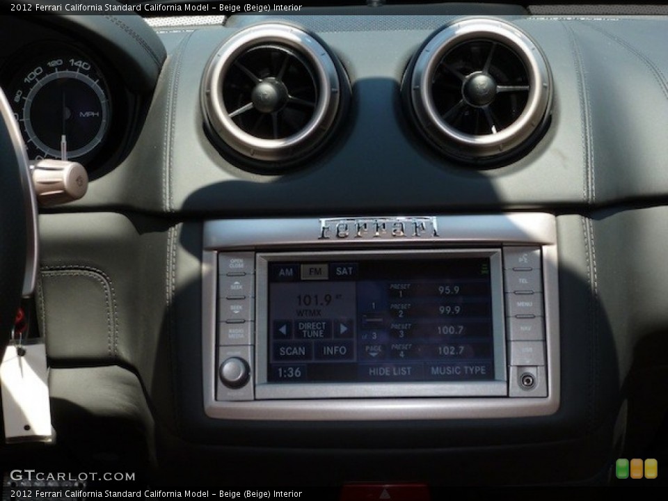 Beige (Beige) Interior Controls for the 2012 Ferrari California  #77853360
