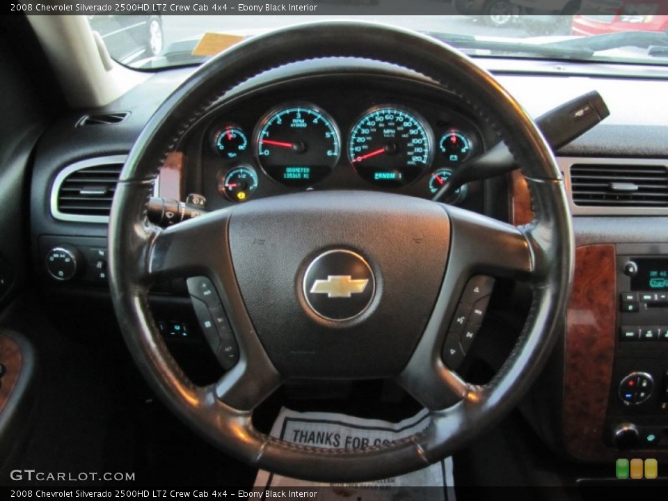 Ebony Black Interior Steering Wheel for the 2008 Chevrolet Silverado 2500HD LTZ Crew Cab 4x4 #77854491