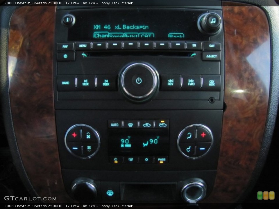 Ebony Black Interior Controls for the 2008 Chevrolet Silverado 2500HD LTZ Crew Cab 4x4 #77854678