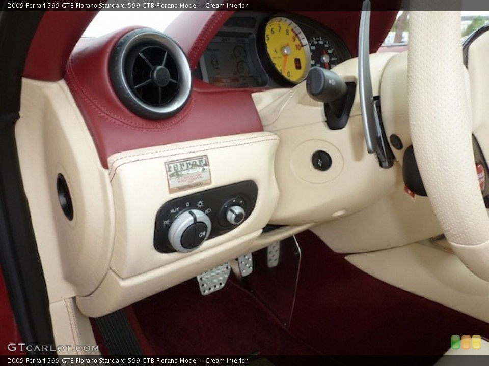 Cream Interior Controls for the 2009 Ferrari 599 GTB Fiorano  #77854818