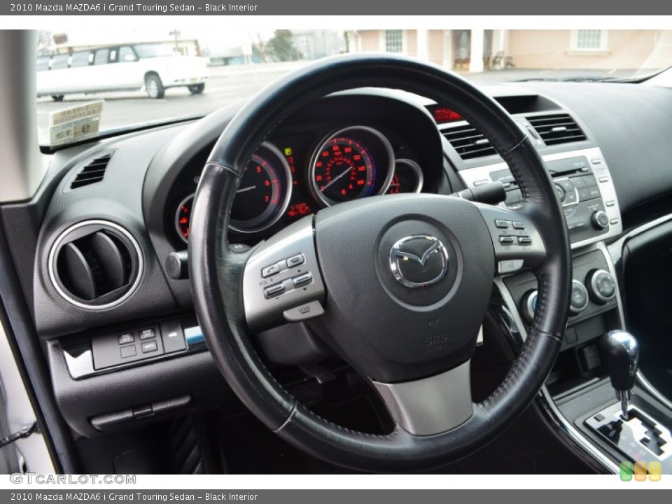 Black Interior Steering Wheel for the 2010 Mazda MAZDA6 i Grand Touring Sedan #77856711