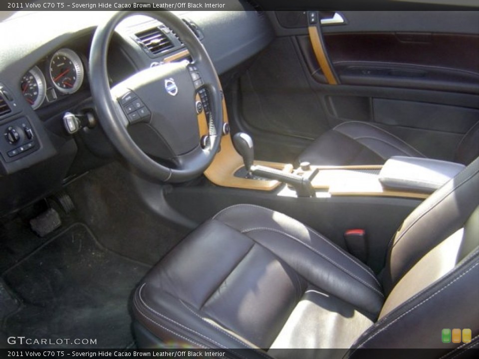 Soverign Hide Cacao Brown Leather/Off Black Interior Photo for the 2011 Volvo C70 T5 #77857201