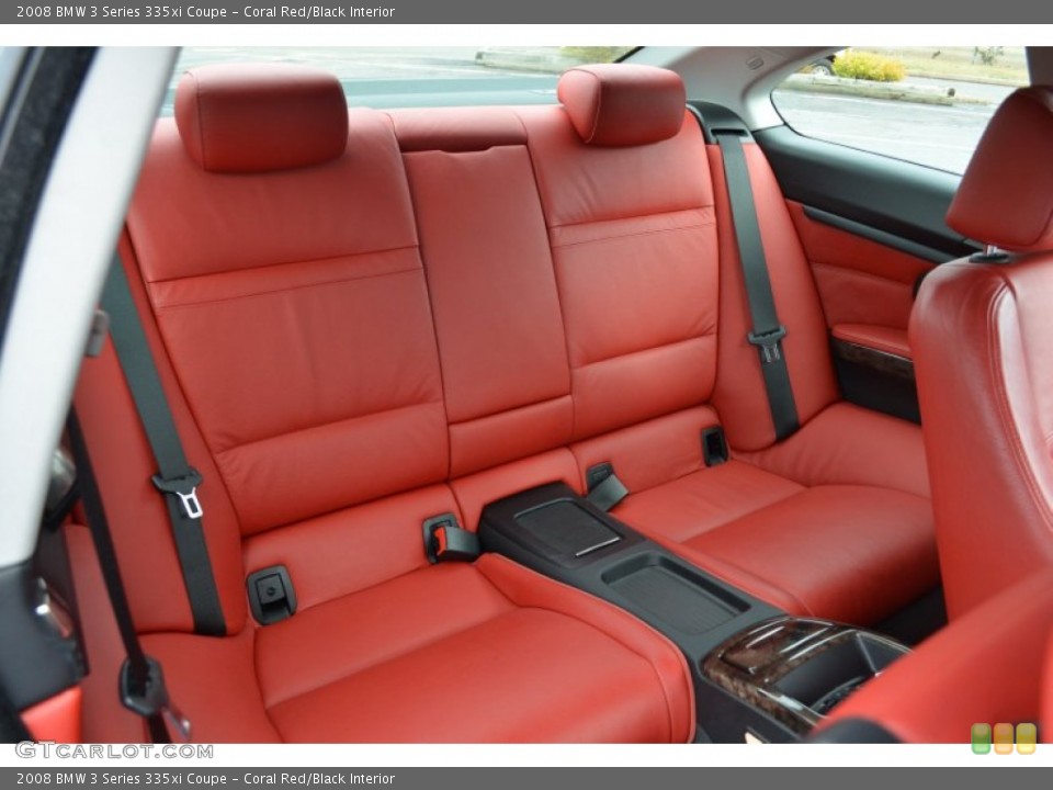Coral Red/Black Interior Rear Seat for the 2008 BMW 3 Series 335xi Coupe #77857220