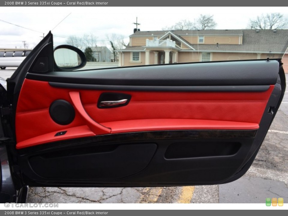 Coral Red/Black Interior Door Panel for the 2008 BMW 3 Series 335xi Coupe #77857376
